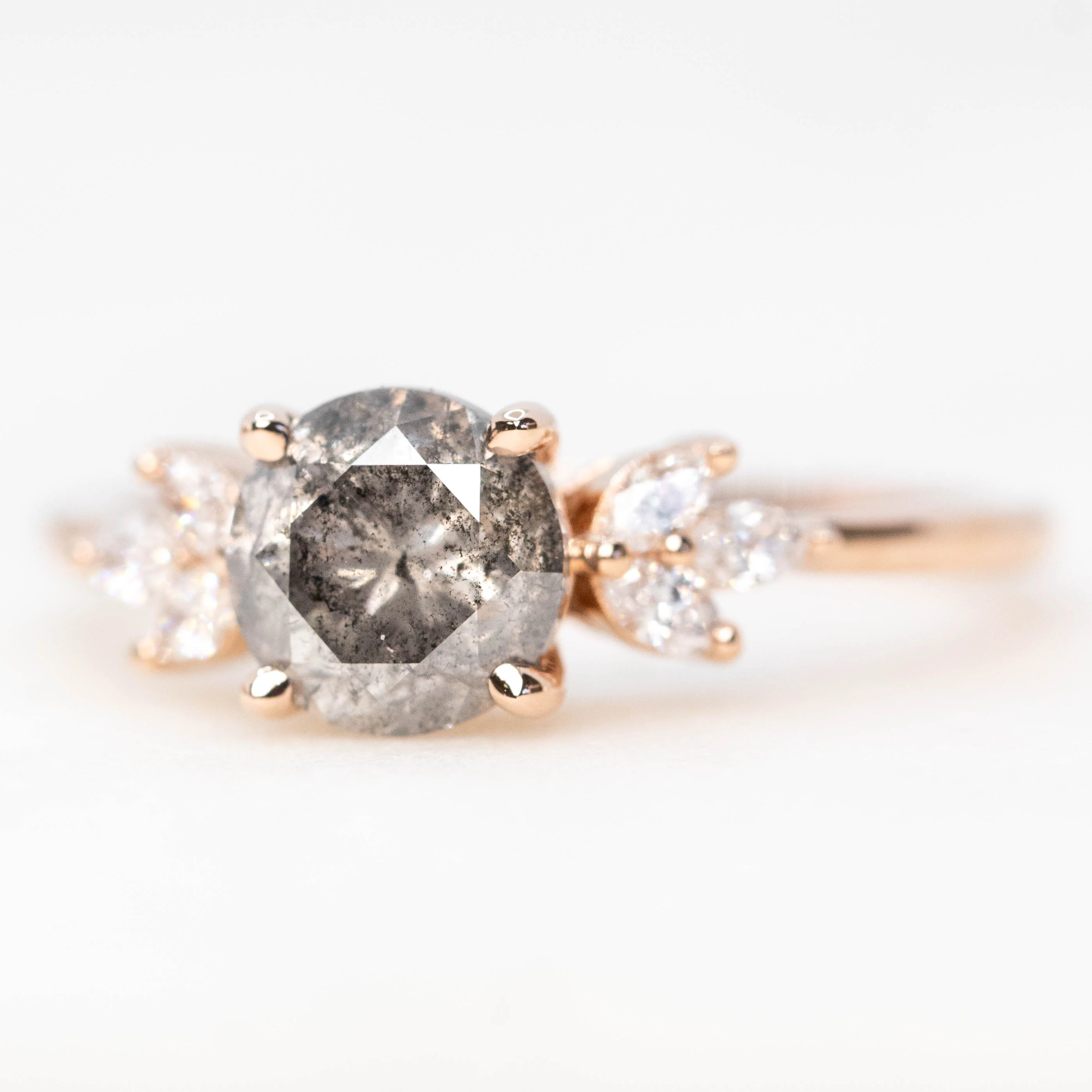 Tressa Ring with a 1.62 Carat Stormy Gray Diamond and White Accent Diamonds in 14k Rose Gold - Ready to Size and Ship - Image 3
