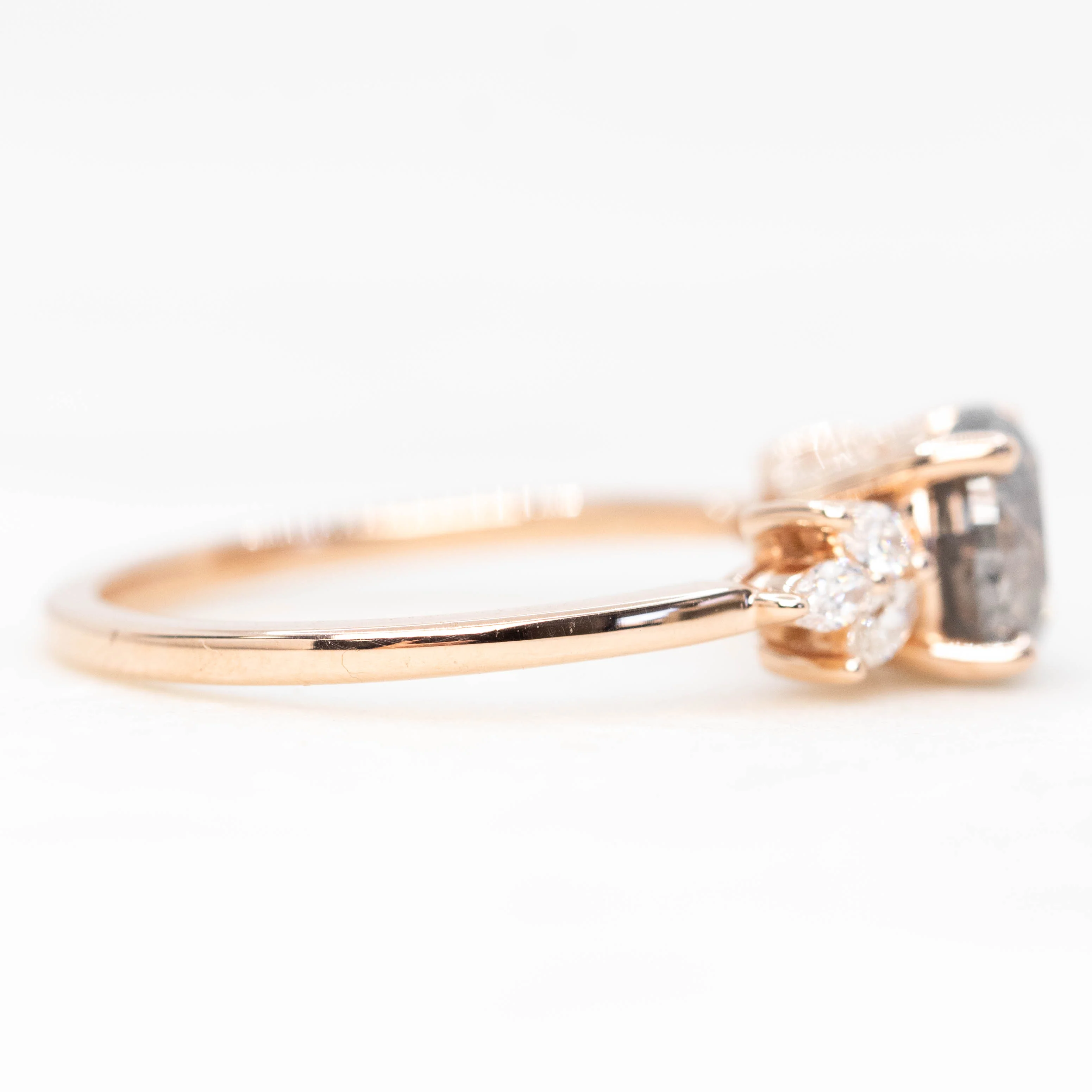 Tressa Ring with a 1.62 Carat Stormy Gray Diamond and White Accent Diamonds in 14k Rose Gold - Ready to Size and Ship - Image 5