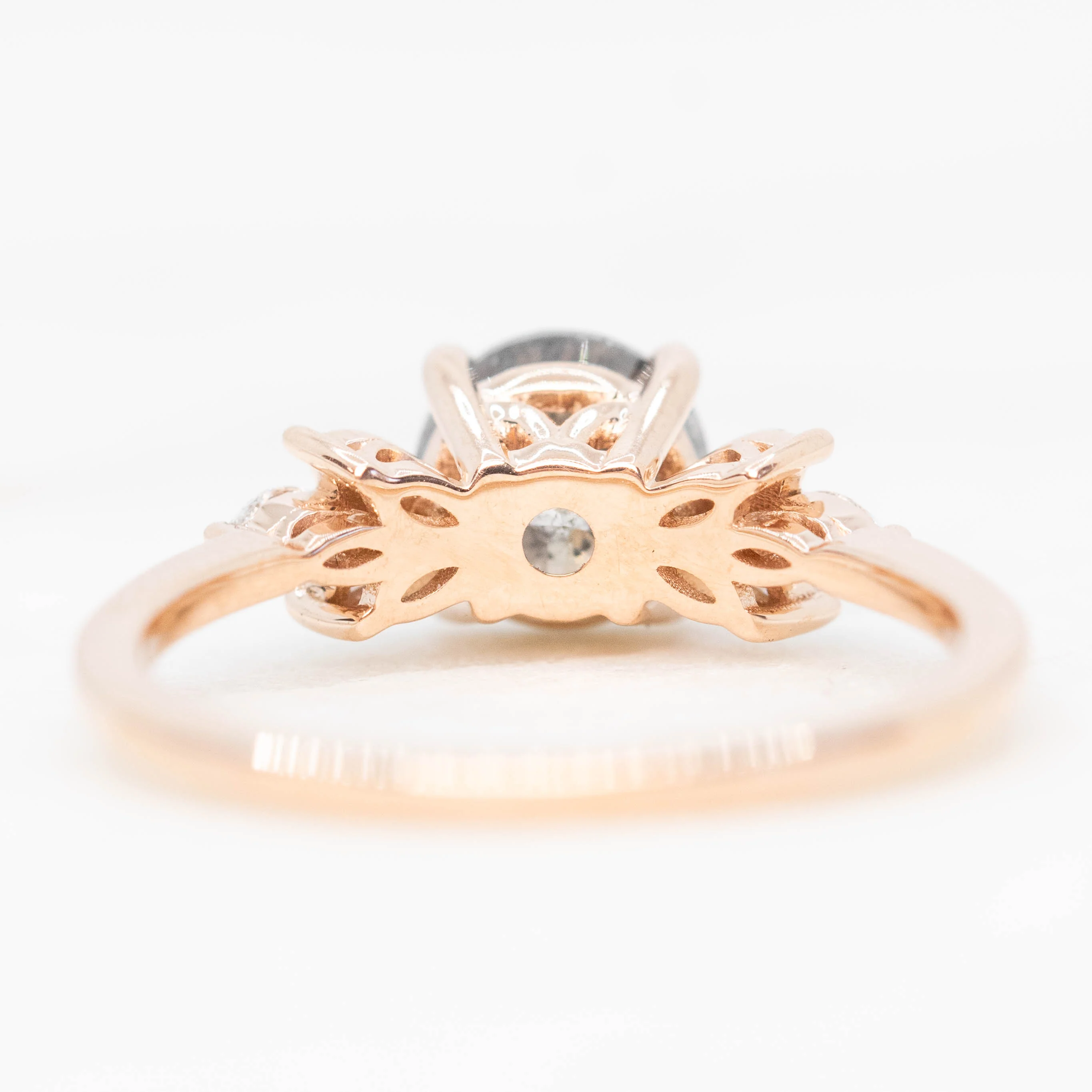 Tressa Ring with a 1.62 Carat Stormy Gray Diamond and White Accent Diamonds in 14k Rose Gold - Ready to Size and Ship - Image 6