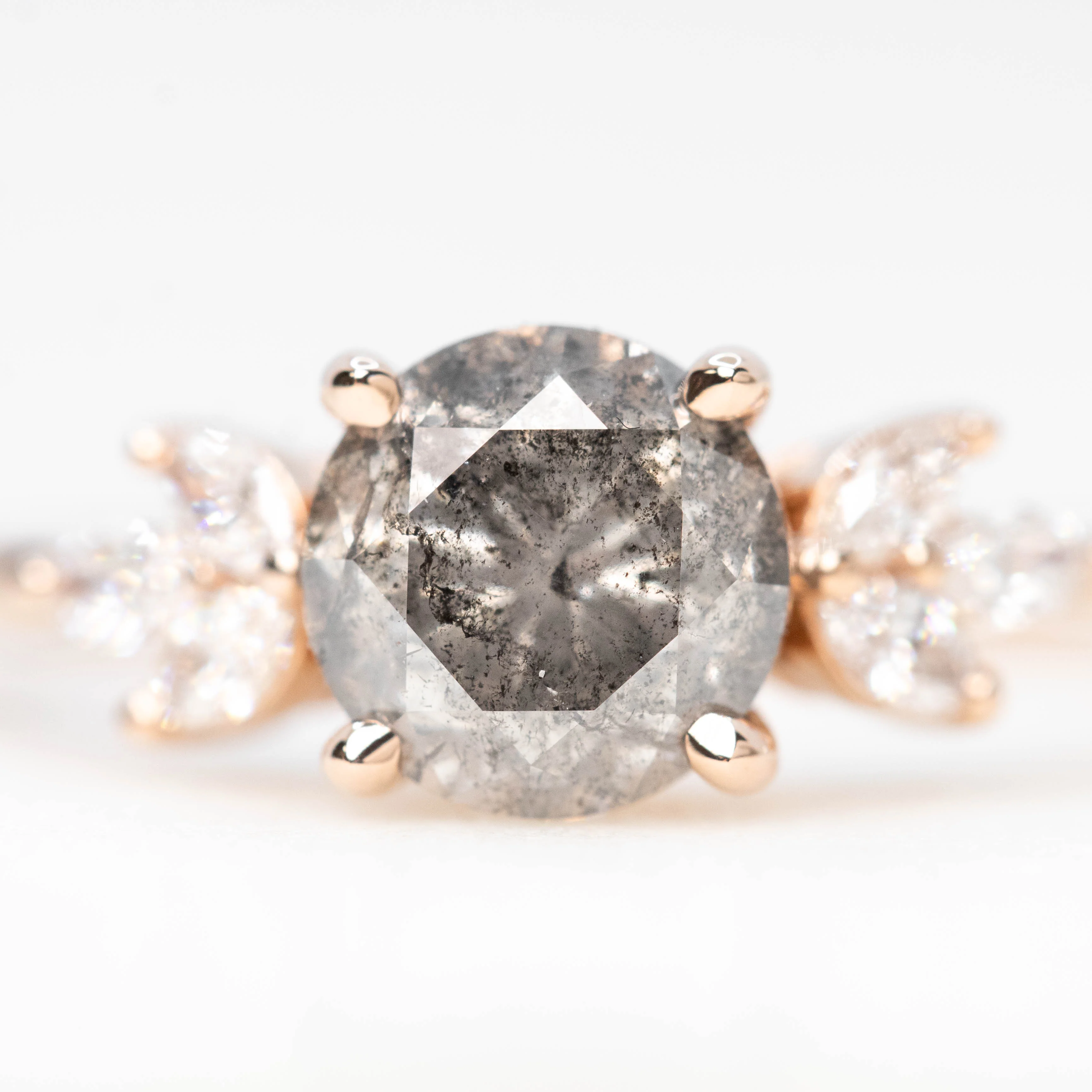 Tressa Ring with a 1.62 Carat Stormy Gray Diamond and White Accent Diamonds in 14k Rose Gold - Ready to Size and Ship - Image 7