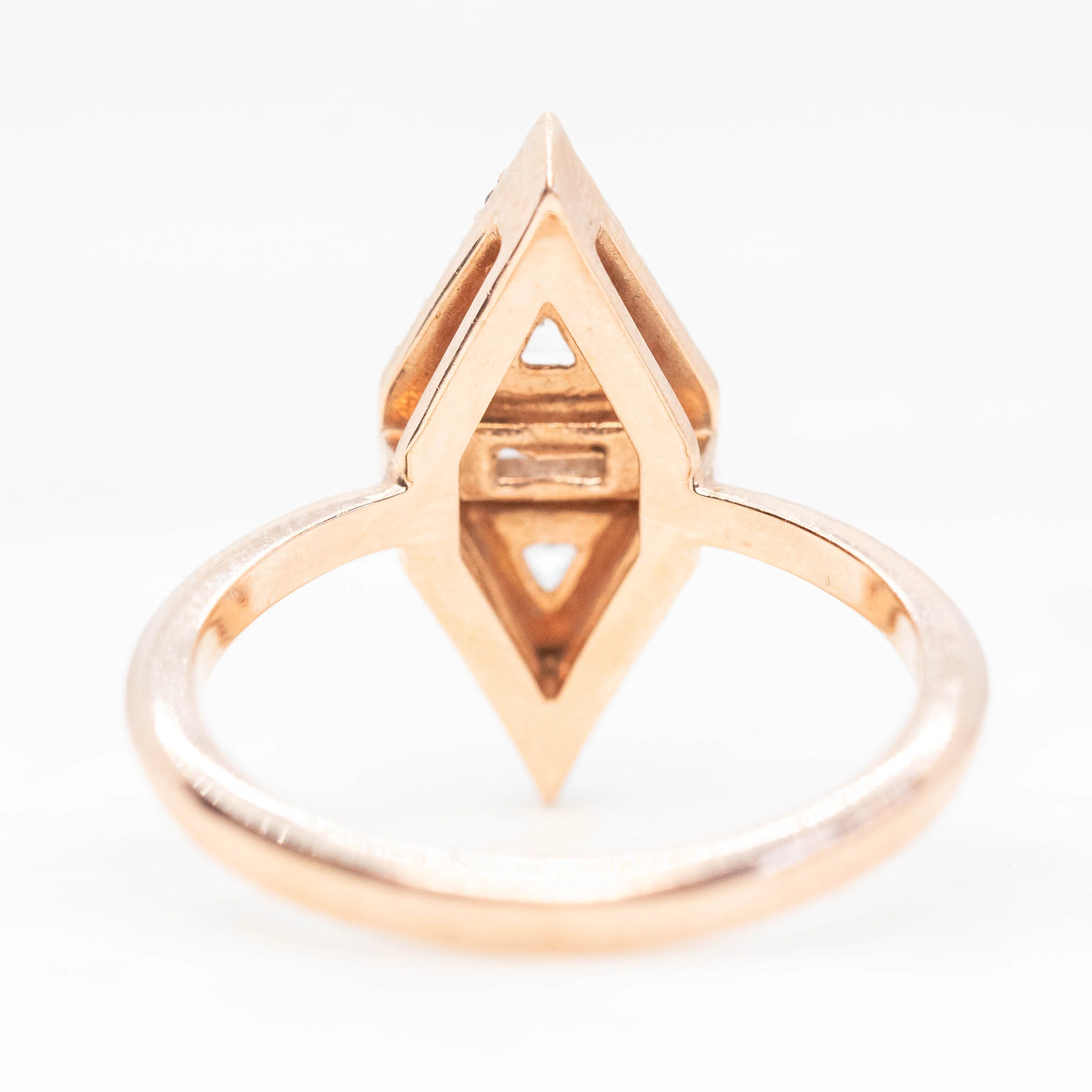 Valentina Ring with White Sapphires and Moissanite and Diamond Accents in 10k Rose Gold - Ready to Size and Ship - Image 6