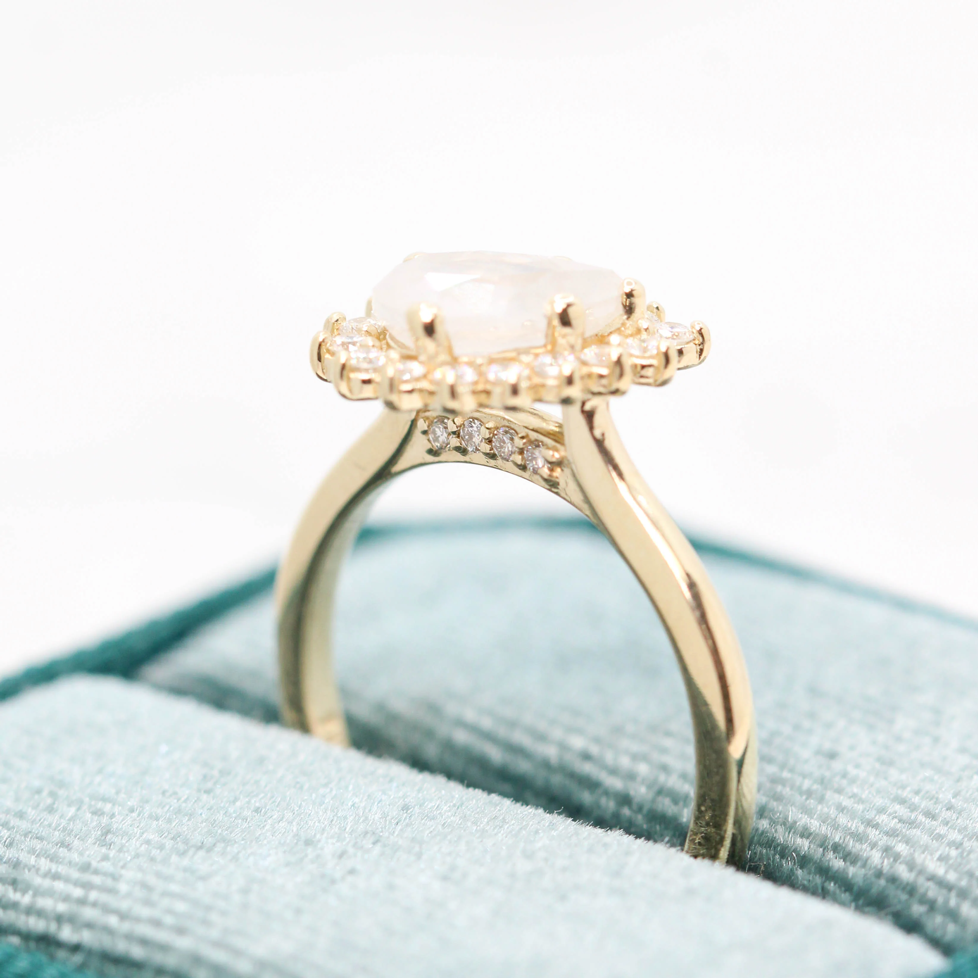 Velma Ring with a 1.30 Carat Misty White Pear Diamond and White Diamond Accents in 14k Yellow Gold - Ready to Size and Ship - Image 7