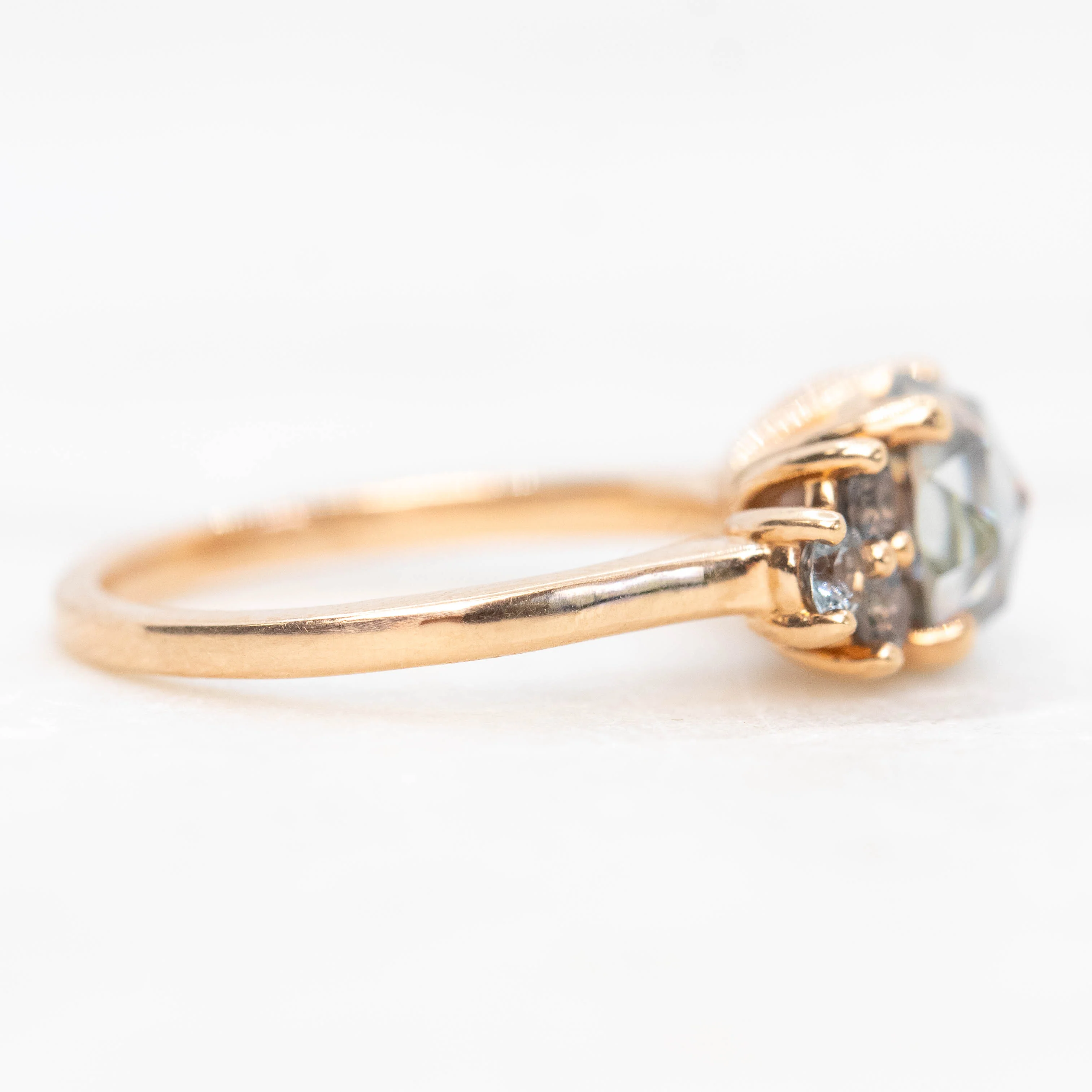 Veragene Ring with a 1.40 Carat Round Moissanite and Spinel Accents in 14k Rose Gold - Ready to Size and Ship - Image 5