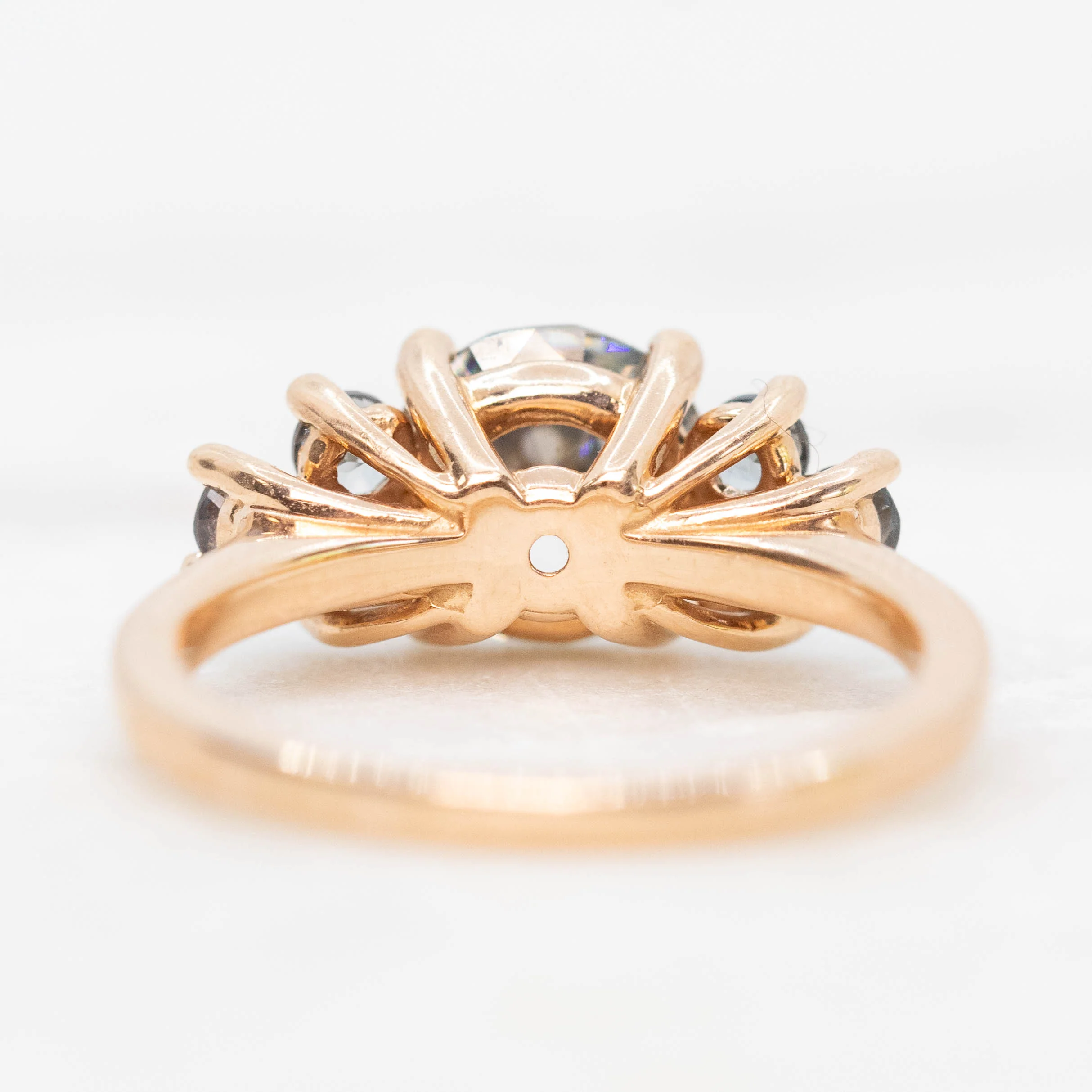Veragene Ring with a 1.40 Carat Round Moissanite and Spinel Accents in 14k Rose Gold - Ready to Size and Ship - Image 6