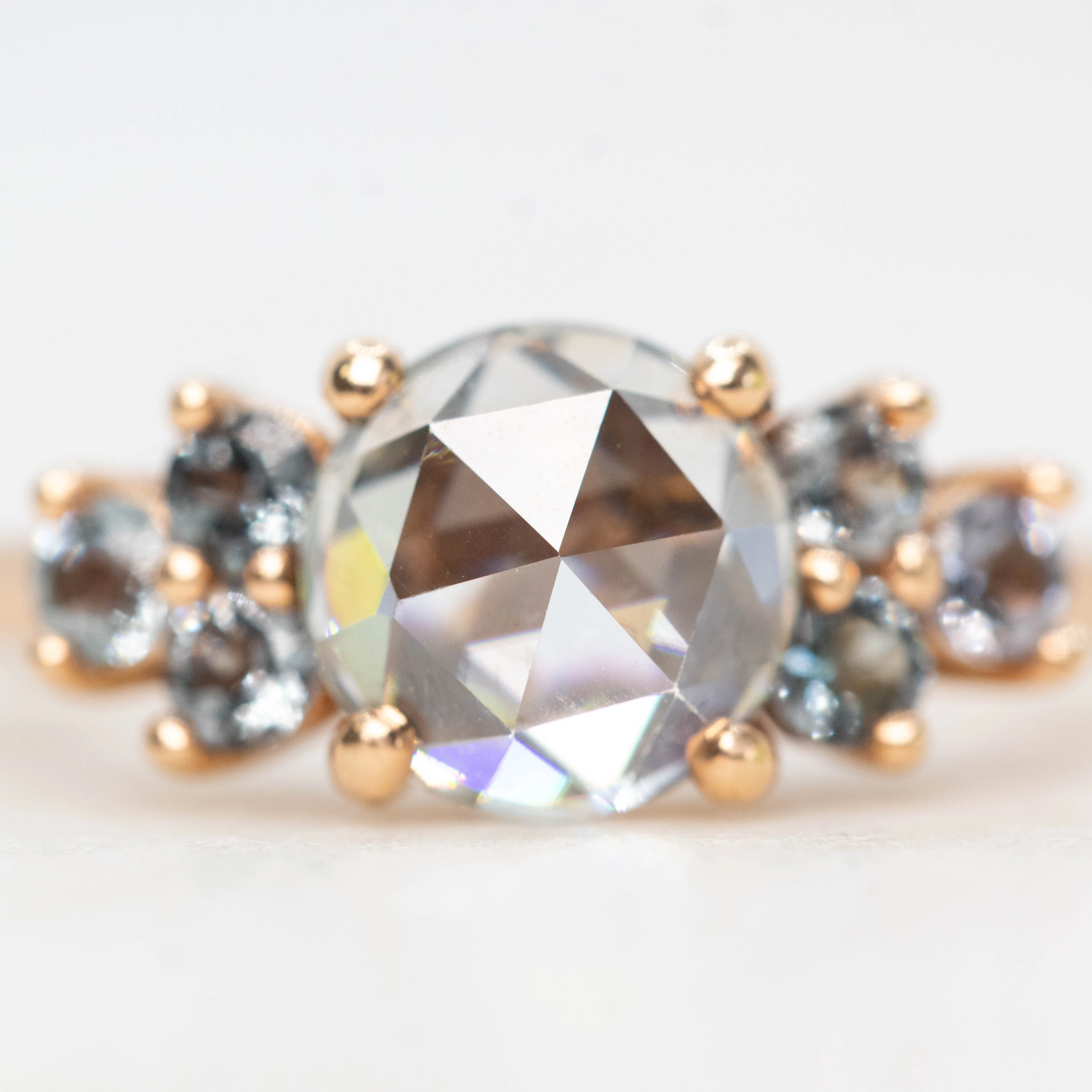 Veragene Ring with a 1.40 Carat Round Moissanite and Spinel Accents in 14k Rose Gold - Ready to Size and Ship - Image 7