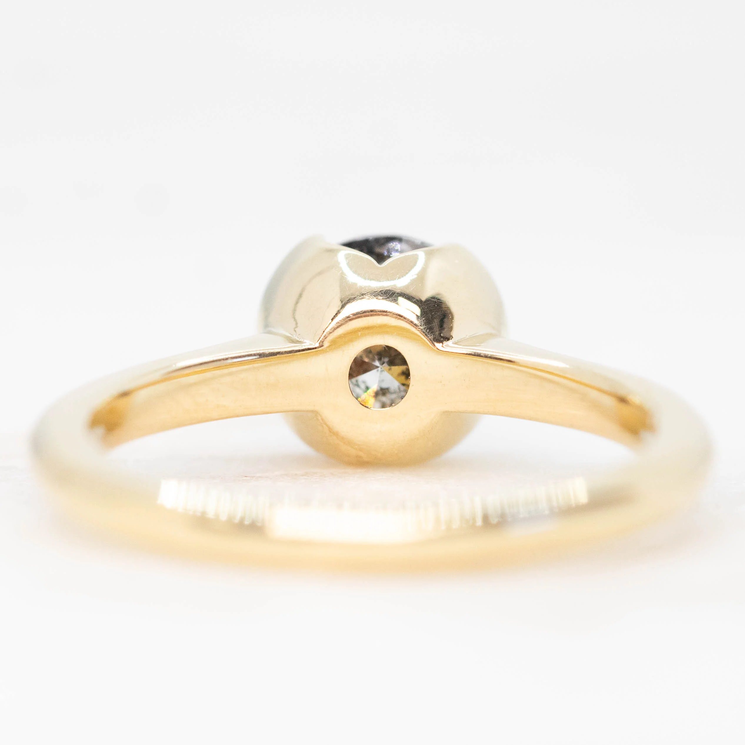 Verbena Ring with a 1.09 Carat Round Dark Salt and Pepper Diamond in 14k Yellow Gold - Ready to Size and Ship - Image 6