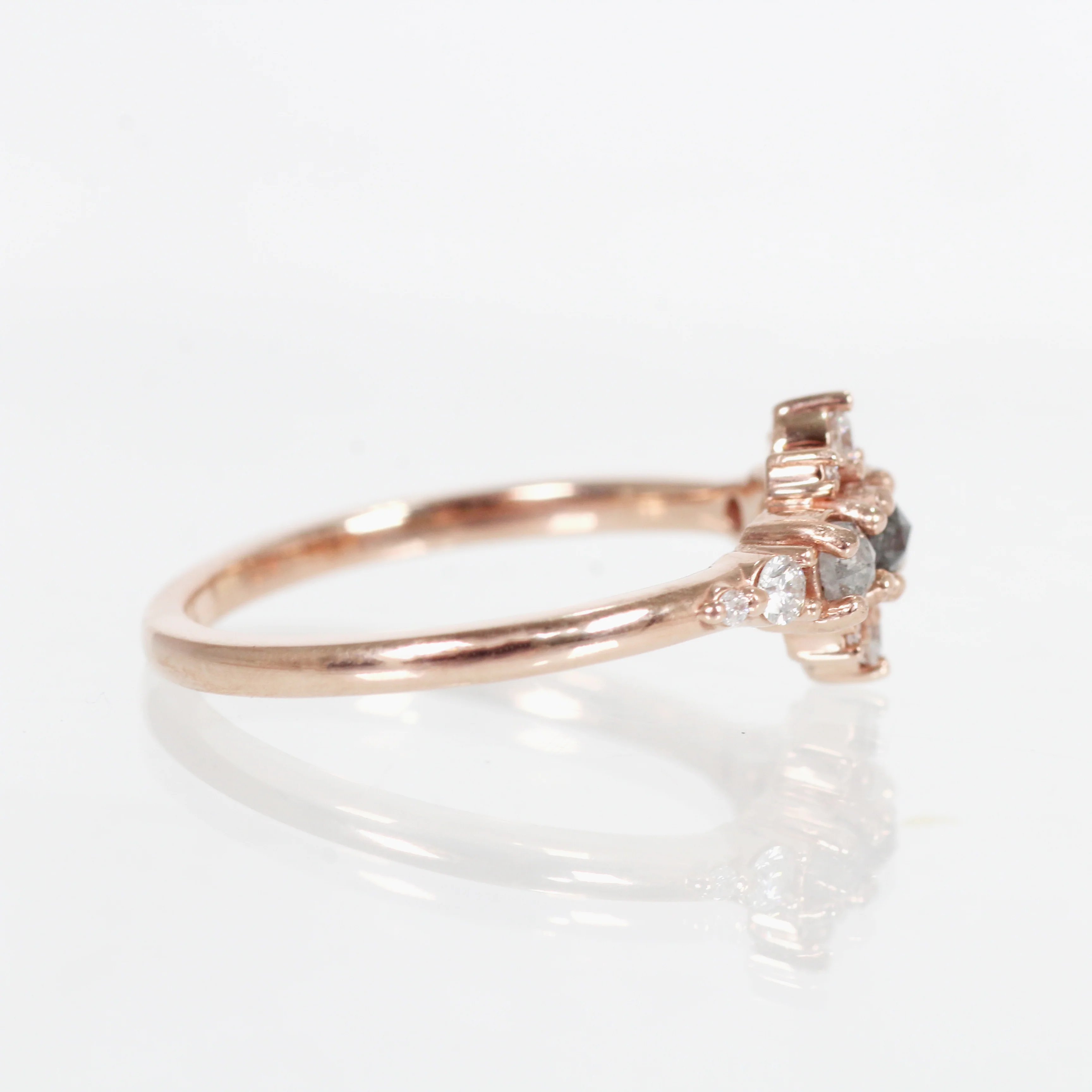 Victoria Ring with Three Celestial Gray Diamonds - Made to Order - Image 6