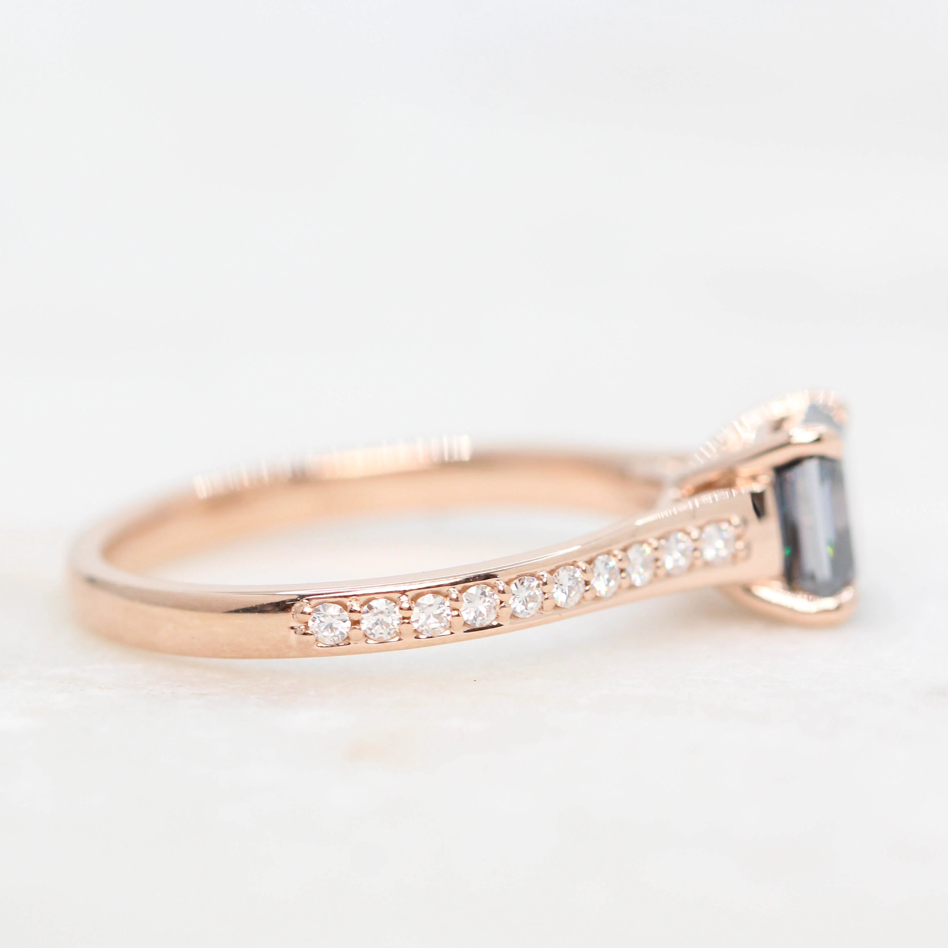 Willemina Ring with an Asscher Cut Gray Moissanite - Made to Order - Image 5