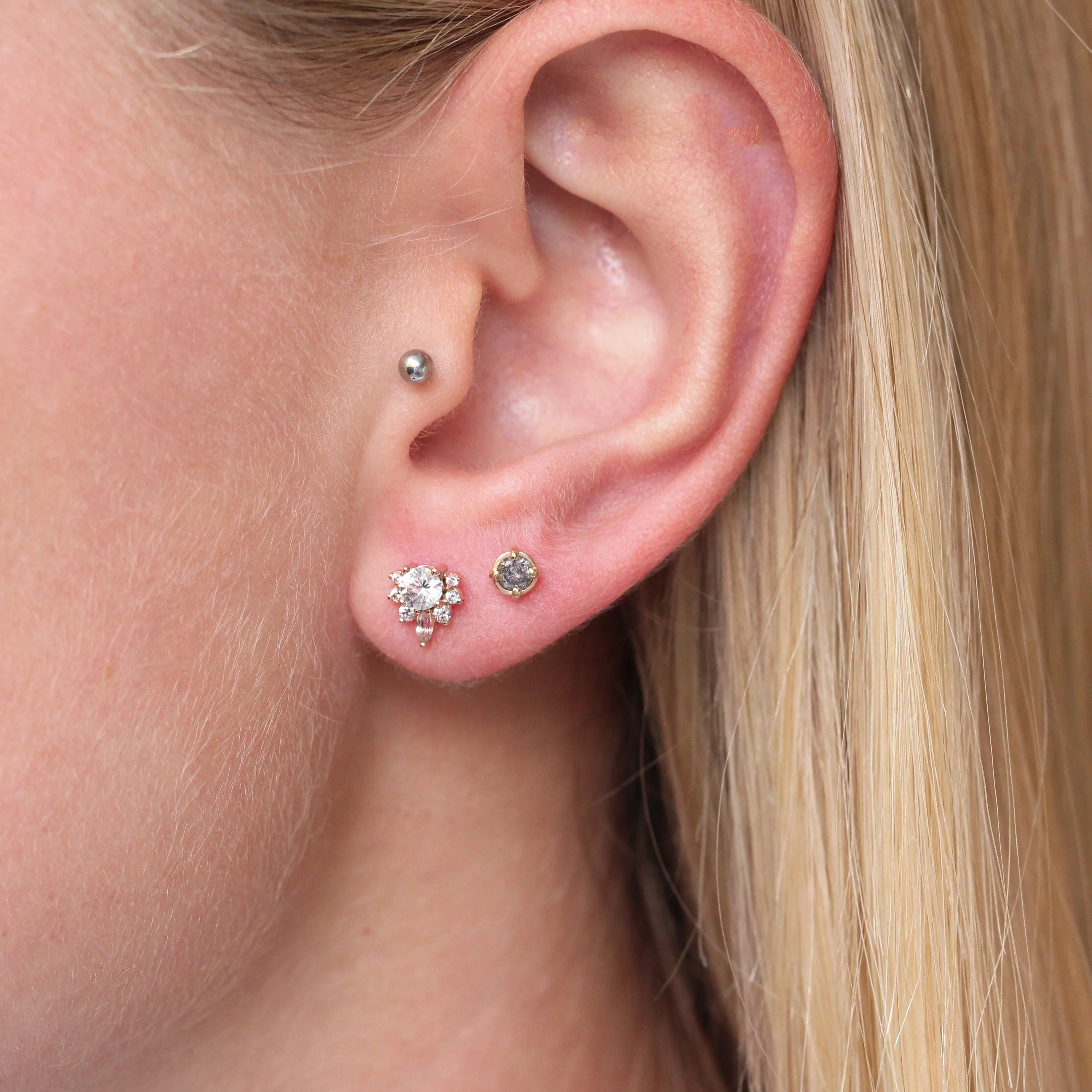 Zoe Earrings with White Sapphires - Made to Order, Choose Your Gold Tone - Image 10