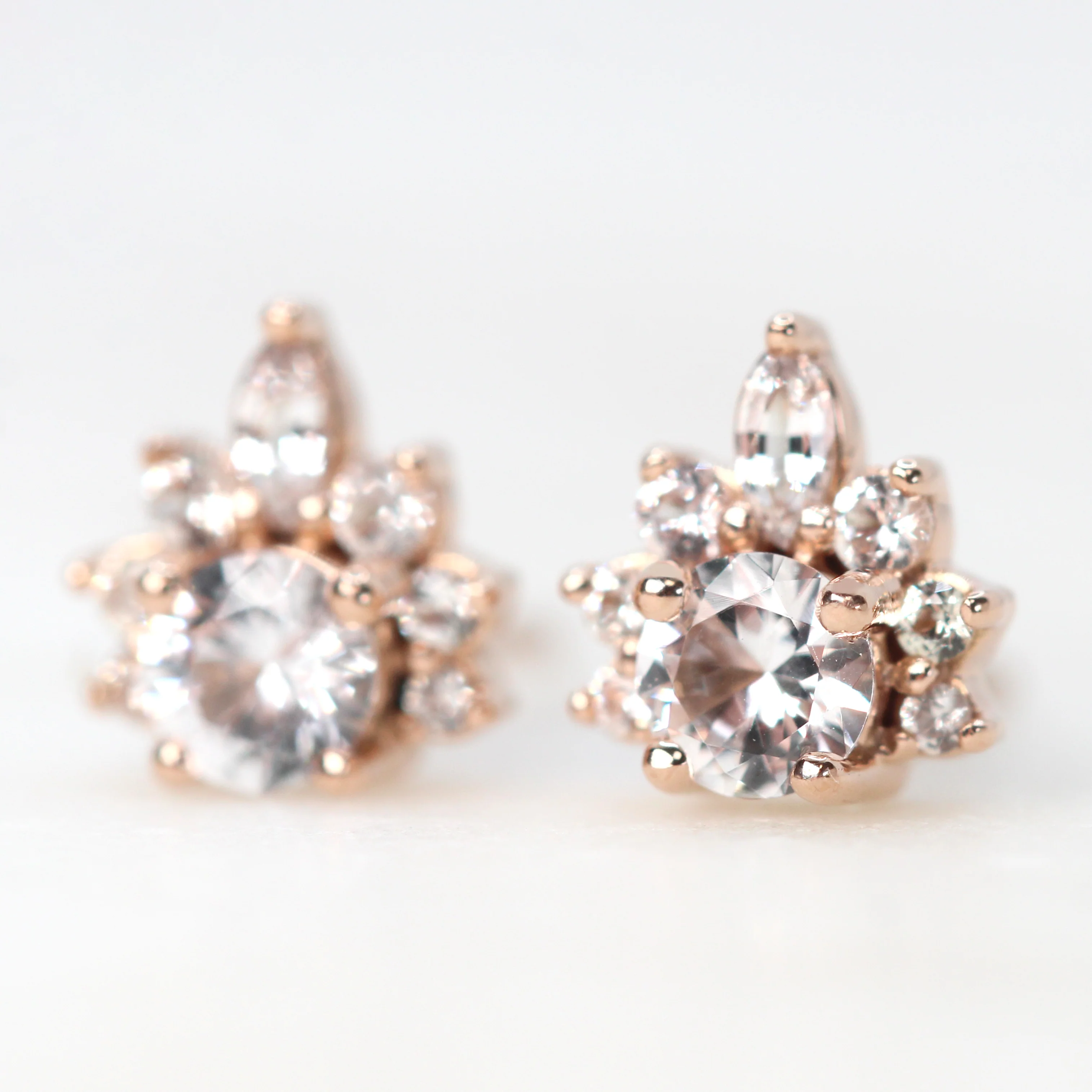 Zoe Earrings with White Sapphires - Made to Order, Choose Your Gold Tone - Image 3
