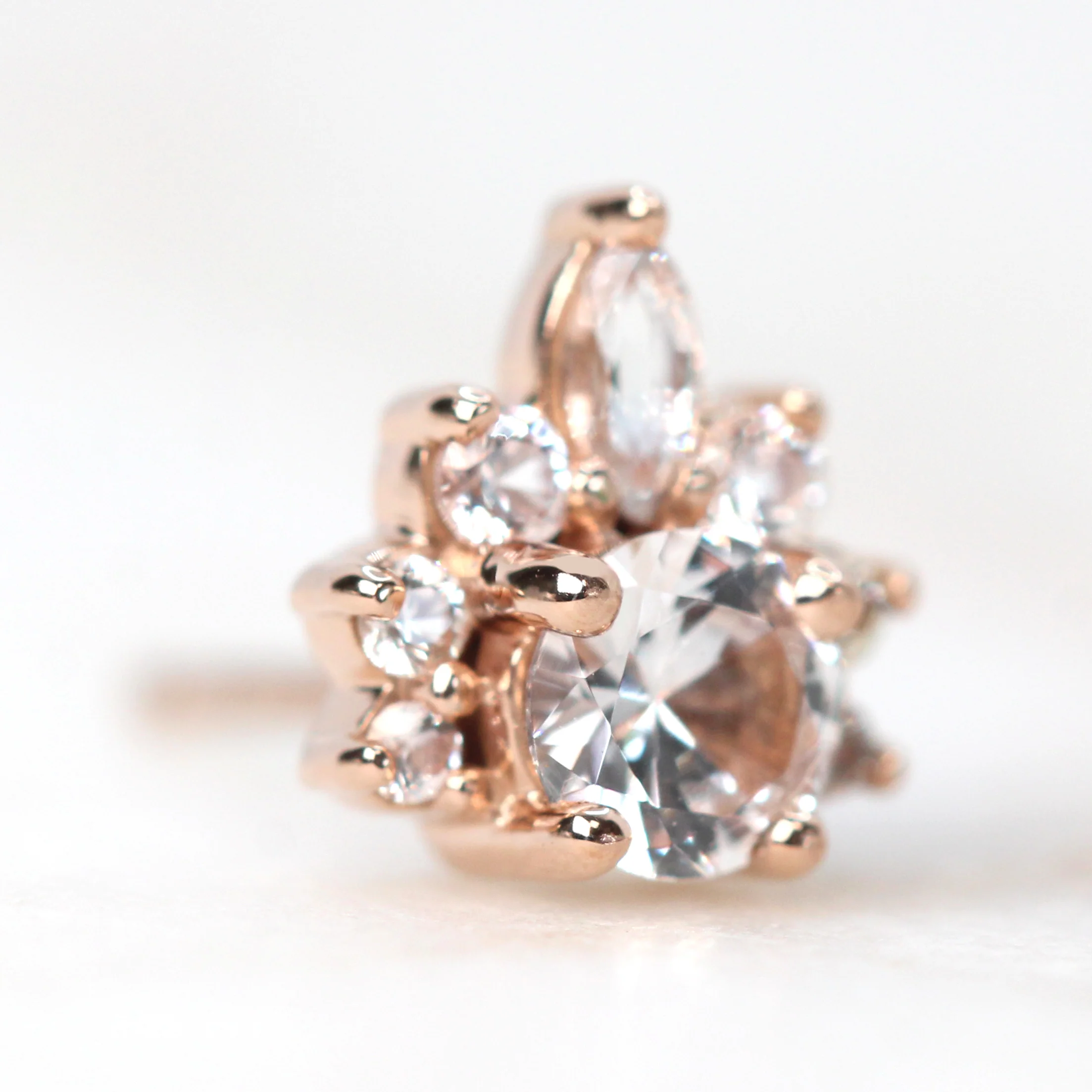 Zoe Earrings with White Sapphires - Made to Order, Choose Your Gold Tone - Image 5