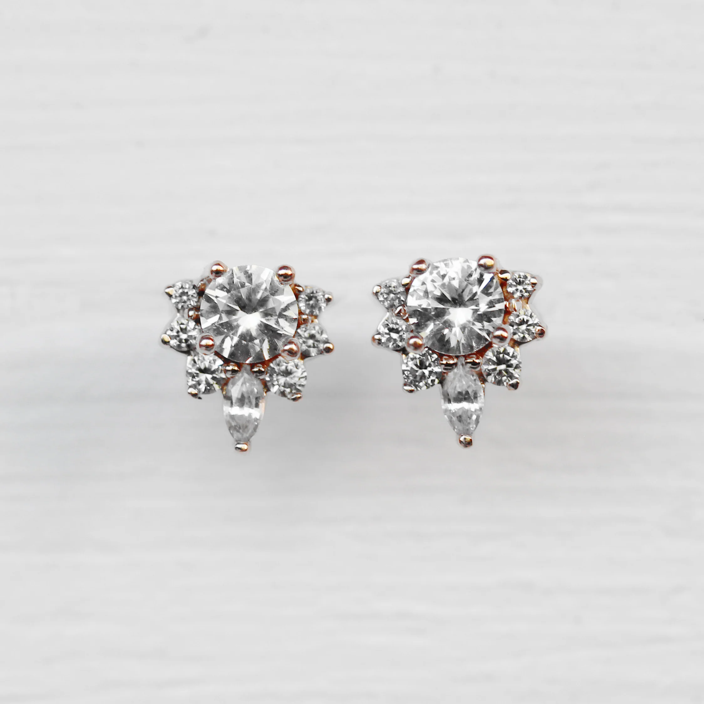 Zoe Earrings with White Sapphires - Made to Order, Choose Your Gold Tone - Image 8